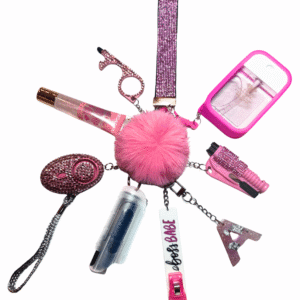 pink bling safety defense keychain