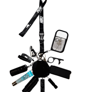 black sporty safety defense keychain