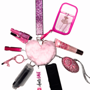 pink bling safety defense keychain